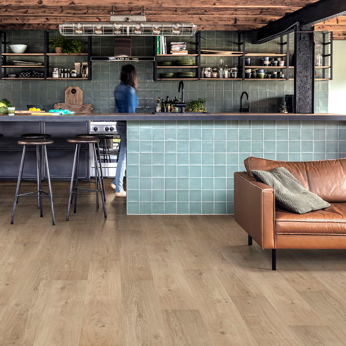 Floorify Long Planks Champagne Glue Down