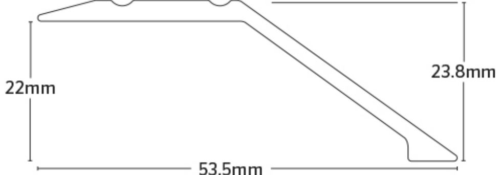 Interfloor Standard Aluminium Wood Effect Angle Edge 22mm