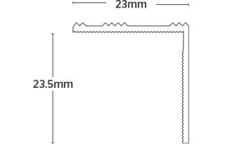 Interfloor Standard Aluminium Angle Section – Small 23mm x 23.5 mm