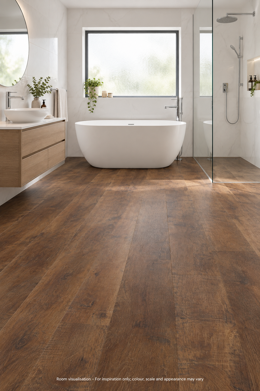 Karndean Van Gogh Rigid CoreAntique French Oak in Bathroom