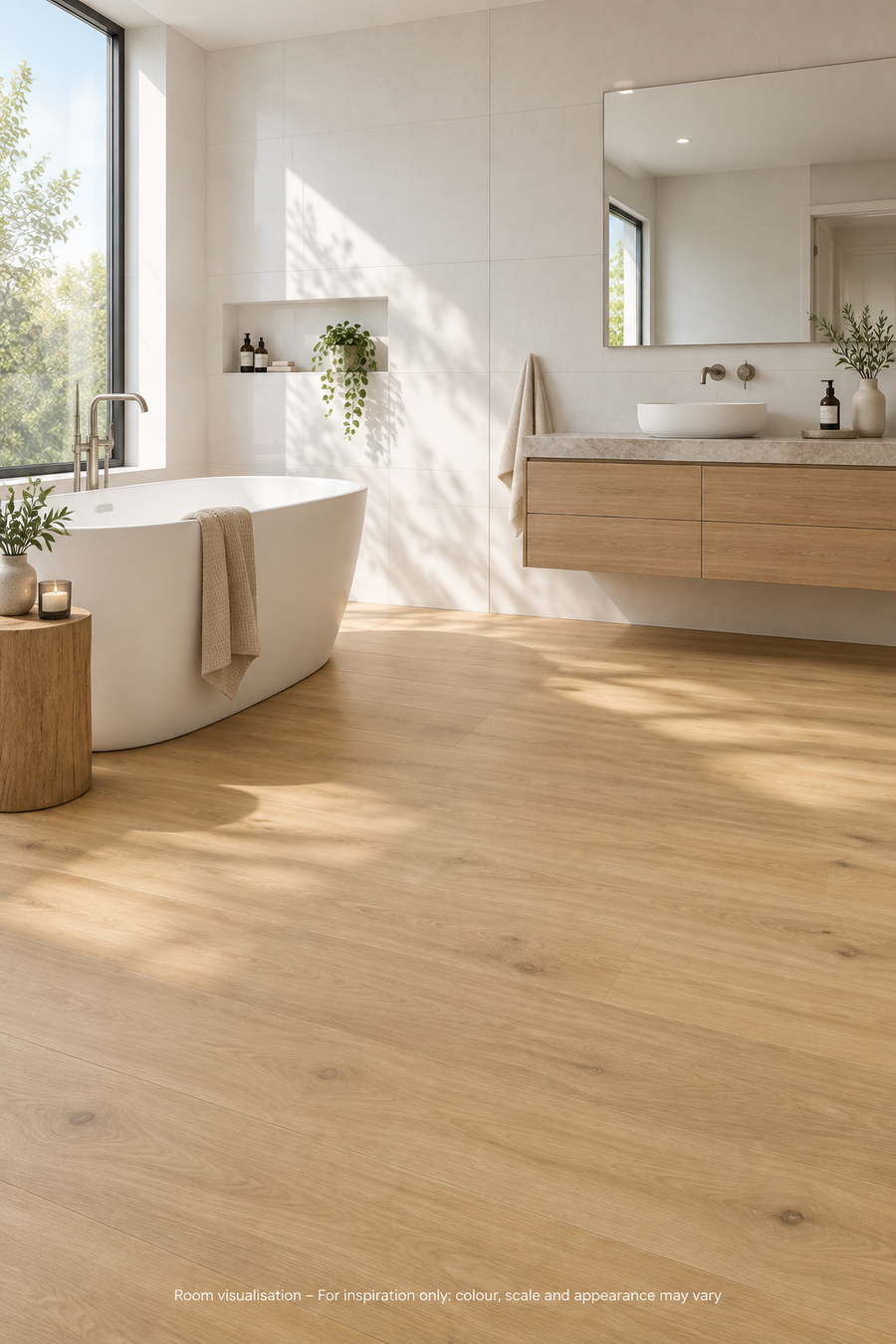 Karndean Van Gogh Rigid Core Canadian Nude Oak in Bathroom