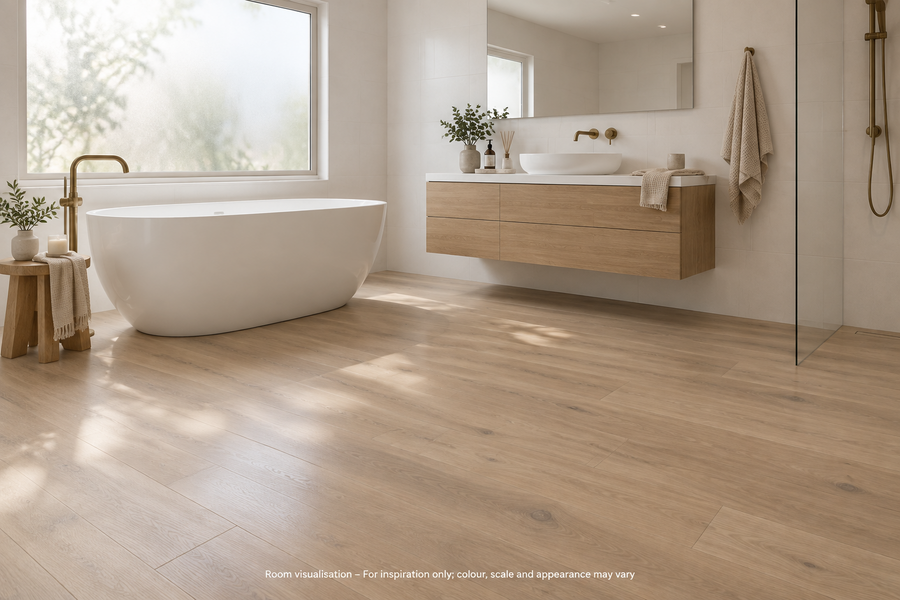 Karndean Van Gogh Rigid Core Canadian Urban Oak in Bathroom