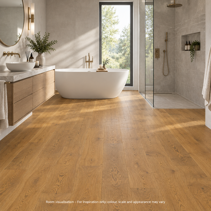 Karndean Van Gogh Rigid Core English Character Oak in Bathroom