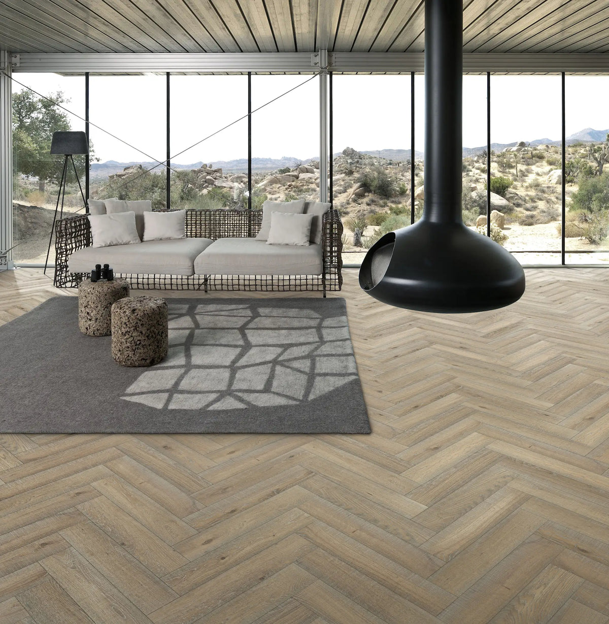 Kährs Engineered Wood Herringbone Oak CC Vintage White Left