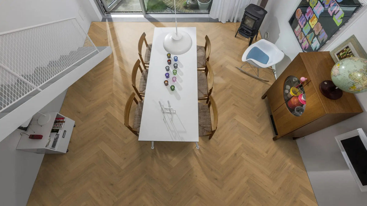Kährs Engineered Wood Oak Herringbone CD Smoked Grey