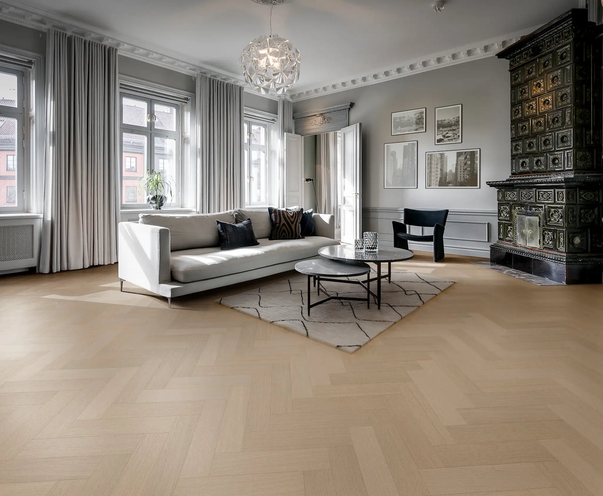 Kährs Engineered Wood Texture Oak Mint Herringbone Right
