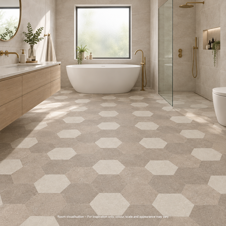 Karndean Kaleidoscope Hexa KAL09 in Bathroom