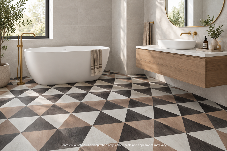 Karndean Kaleidoscope Pyramid in Bathroom