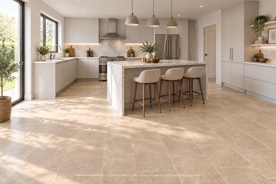Karndean Knight Tile Bath Stone in Kitchen
