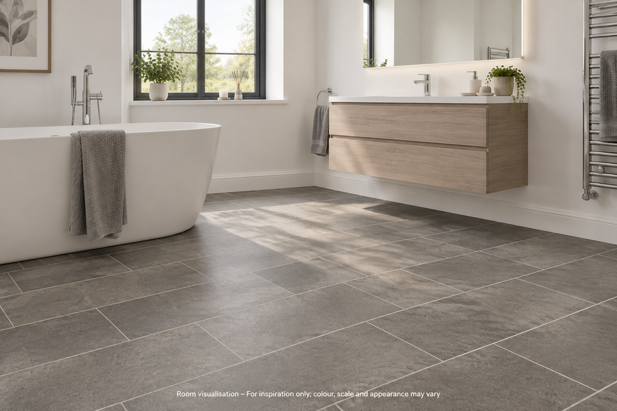 Karndean Knight Tile Cumbrian Stone in Bathroom