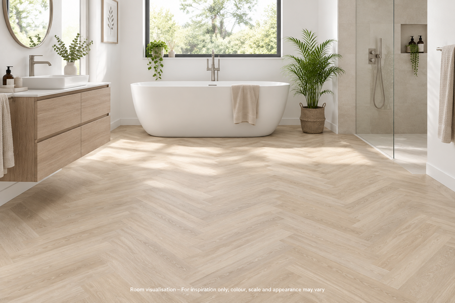 Karndean Knight Tile Dutch Limed Oak SM in Bathroom