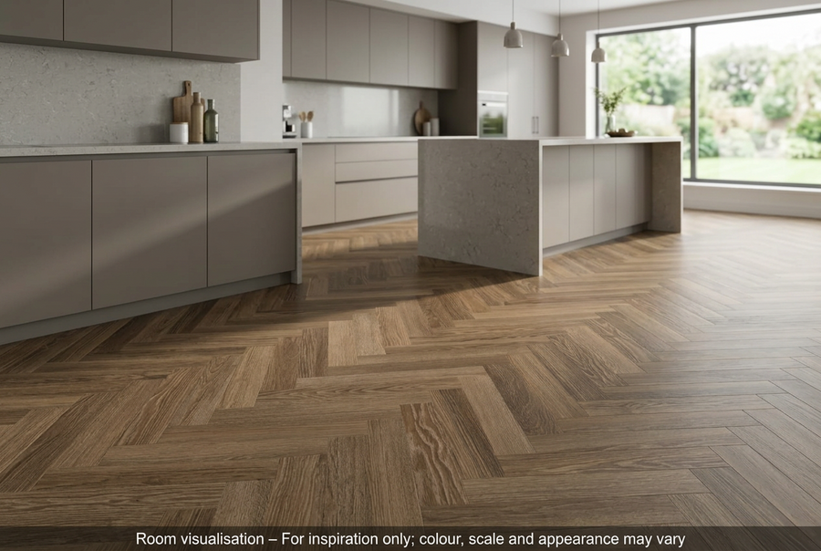 Karndean Knight Tile Gluedown Cocoa Limed Oak in Kitchen