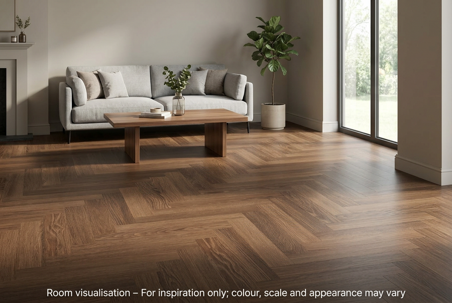 Karndean Knight Tile Gluedown Nutmeg Limed Oak SM in Living room