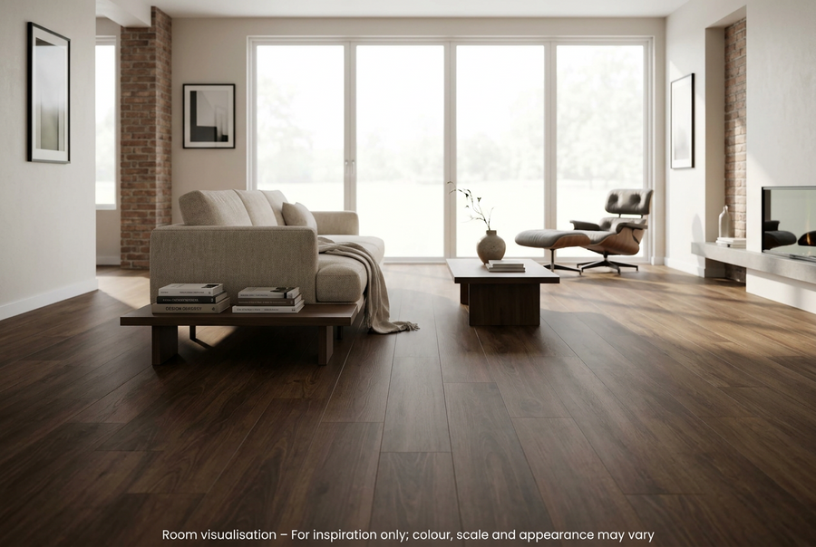 Karndean Knight Tile Gluedown Nutmeg Limed Oak in Living room