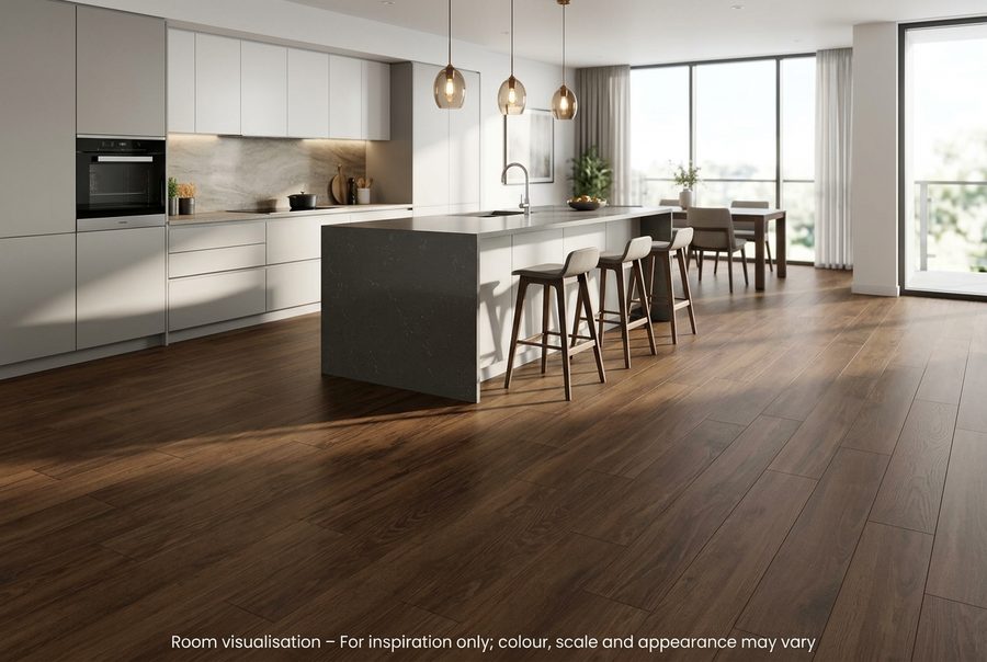 Karndean Knight Tile Gluedown Nutmeg Limed Oak in Kitchen