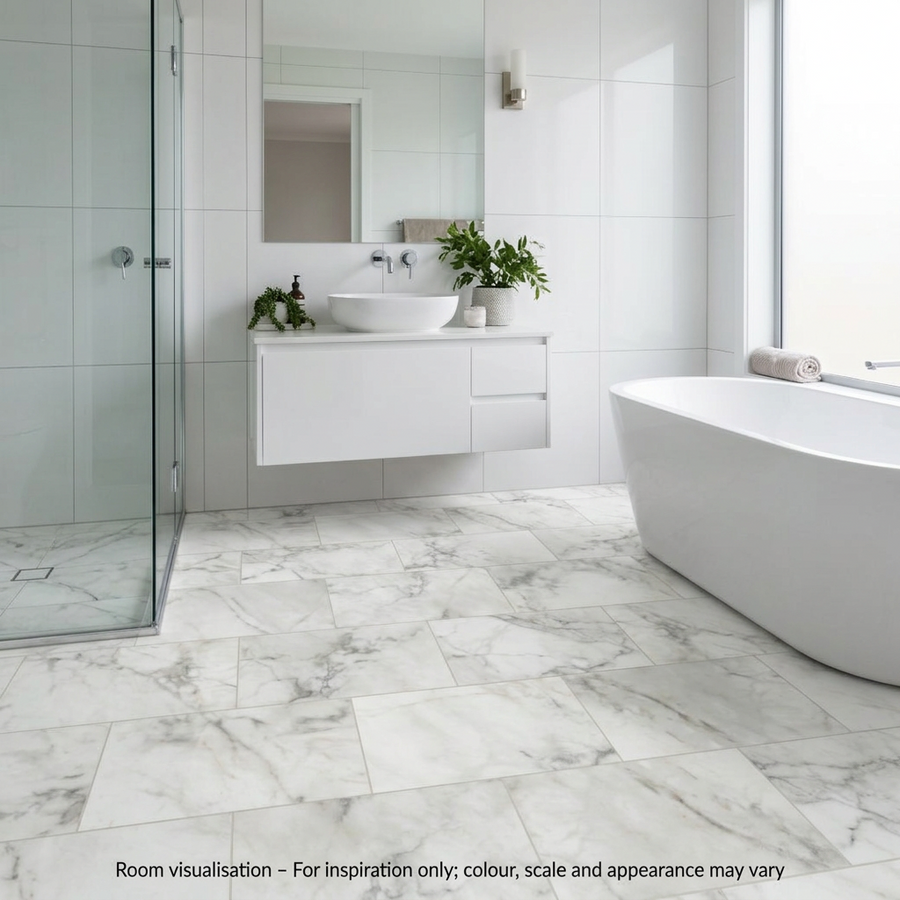 Karndean Knight Tile Gluedown River Marble in Bathroom