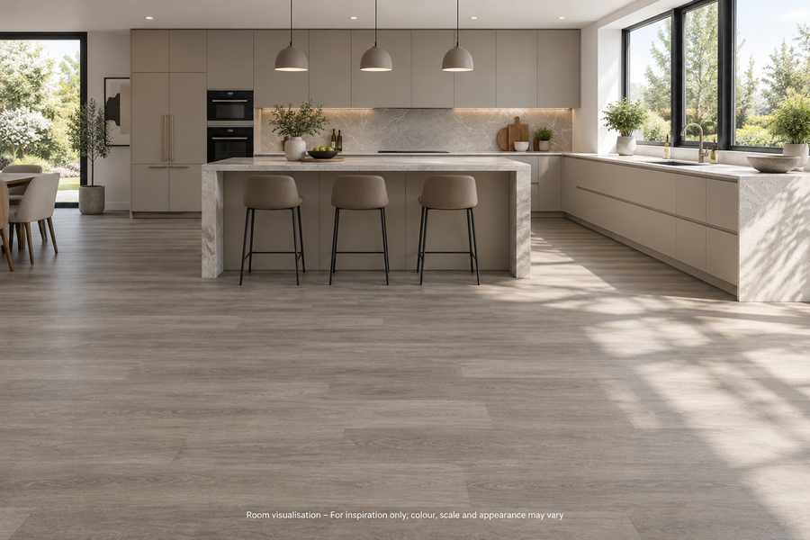 Karndean Knight Tile Grey Studio Oak in Kitchen