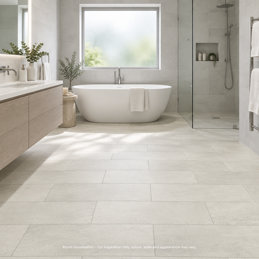 Karndean Knight Tile Honed Oyster Slate in Bathroom