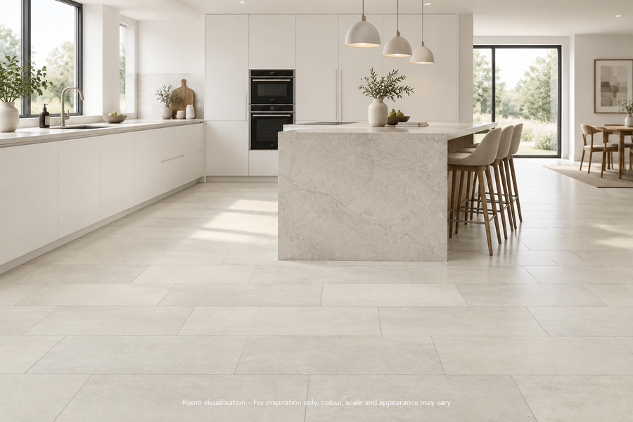 Karndean Knight Tile Honed Oyster Slate in Kitchen