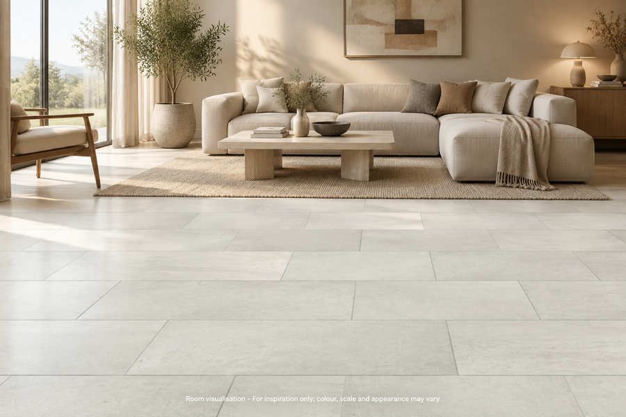 Karndean Knight Tile Honed Oyster Slate in Living room