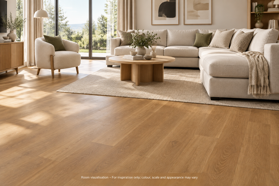 Karndean Knight Tile Honey Limed Oak in Living room