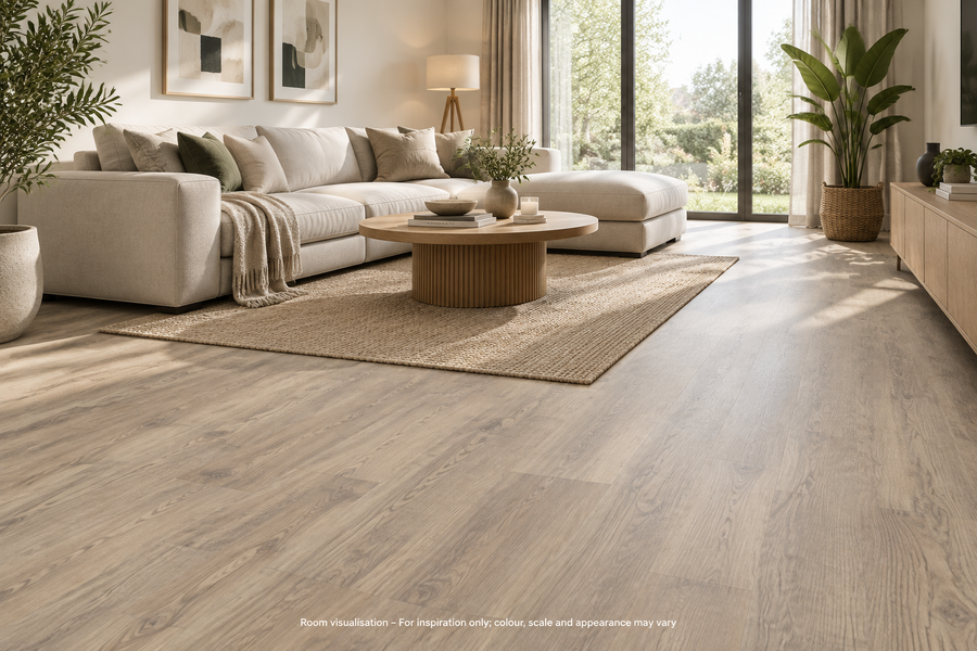 Karndean Knight Tile Light Worn Oak in Living room