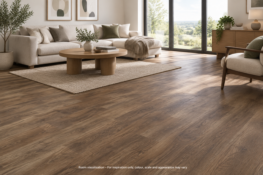Karndean Knight Tile Mid Worn Oak in Living room