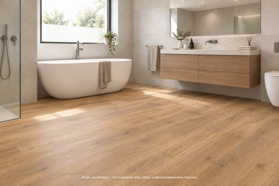Karndean Knight Tile Natural Character Oak in Bathroom