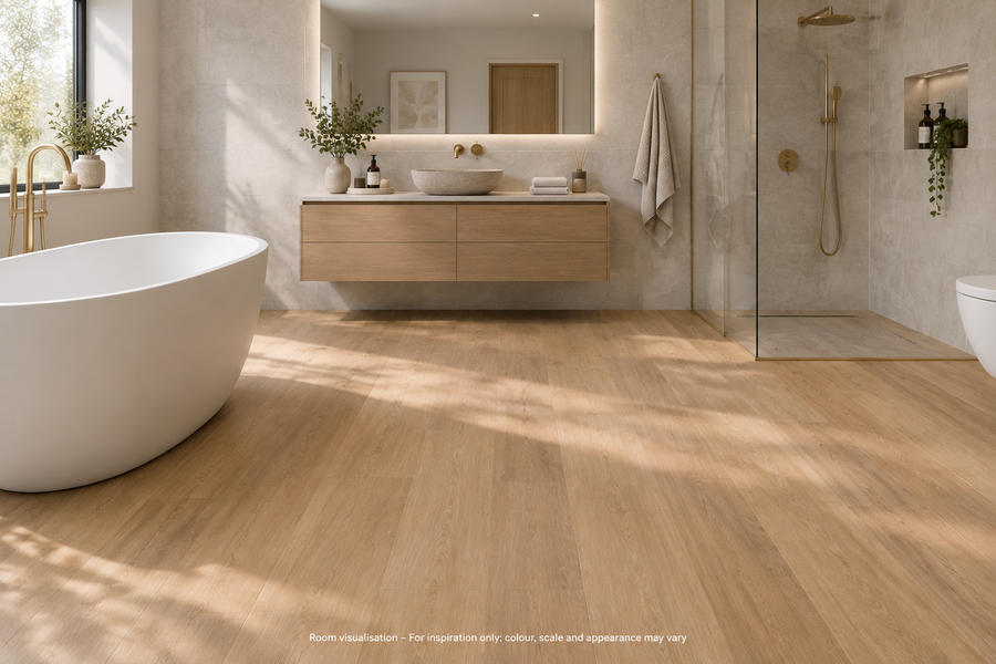 Karndean Knight Tile Natural Studio Oak in Bathroom