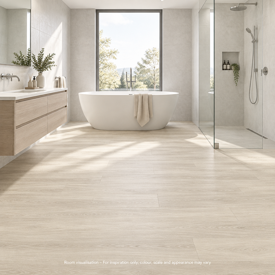Karndean Knight Tile Nordic Limed Oak in Bathroom