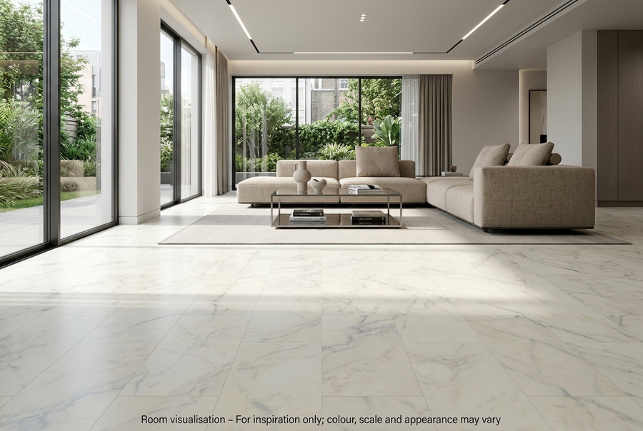 Karndean Knight Tile Rigid Core Frosted Marble in Living room