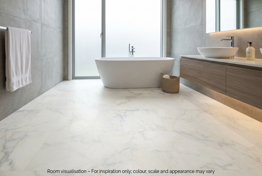 Karndean Knight Tile Rigid Core Frosted Marble in Bathroom