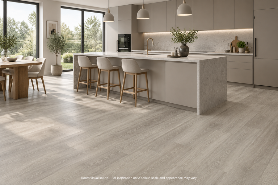 Karndean Knight Tile Grey Limed Oak in Kitchen