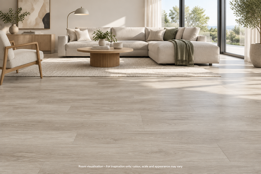 Karndean Knight Tile Grey Limed Oak in Living room