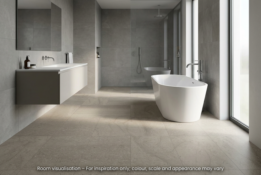 Karndean Knight Tile Rigid Core Honed Pebble Slate in Bathroom