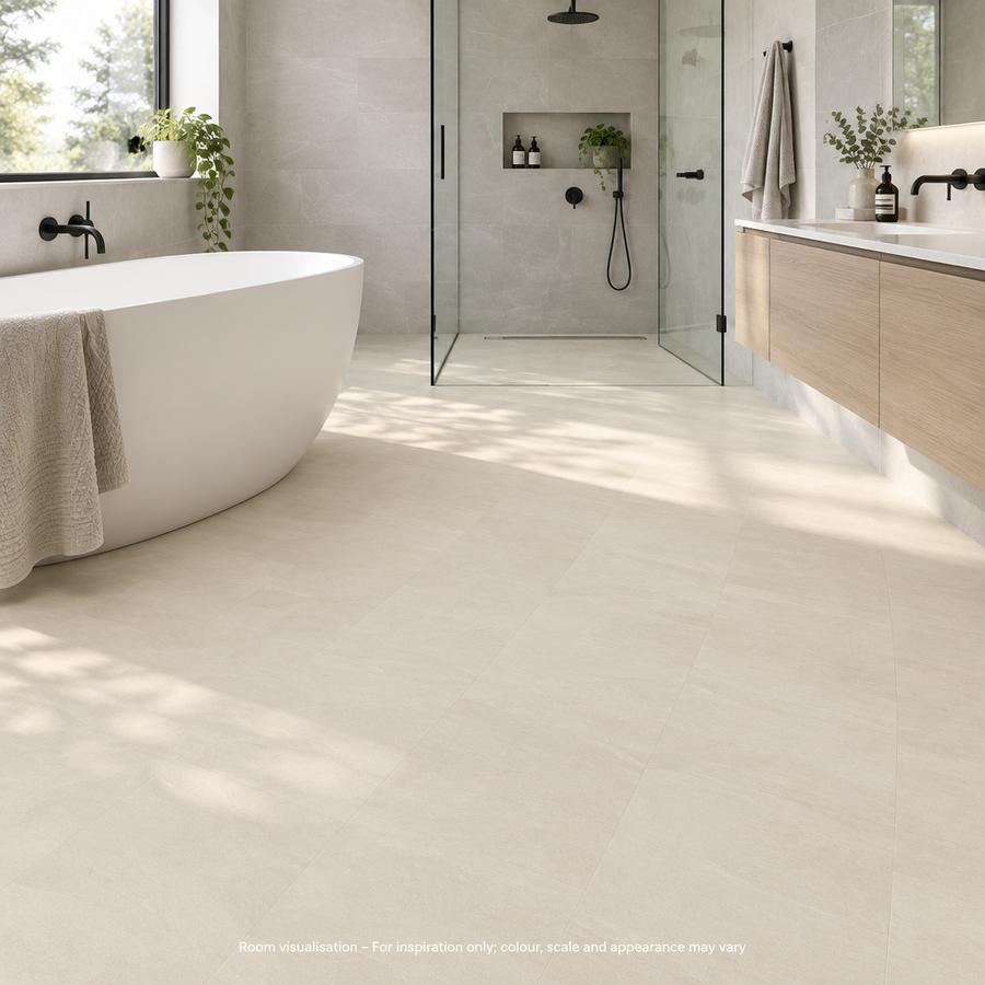 Karndean Knight Tile Ivory Riven Slate in Bathroom