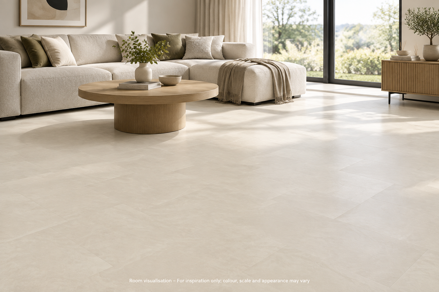 Karndean Knight Tile Ivory Riven Slate in Living room