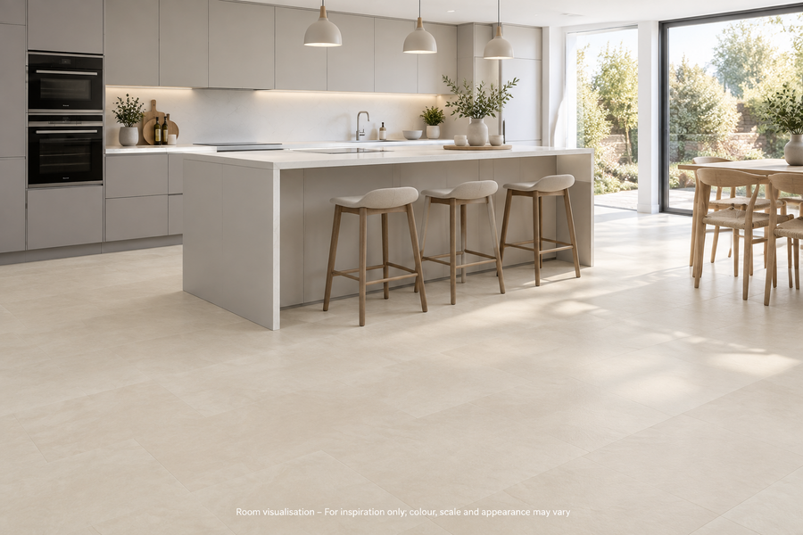 Karndean Knight Tile Ivory Riven Slate in Kitchen