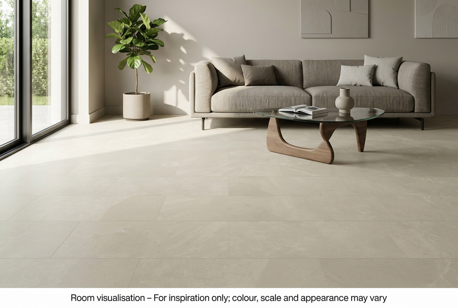 Karndean Knight Tile Rigid Core Ivory Riven Slate in Living room