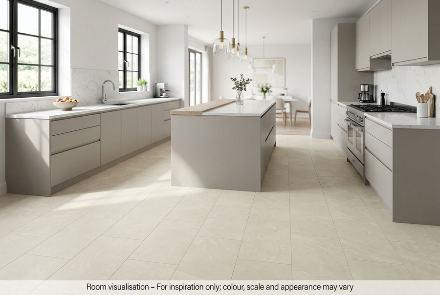 Karndean Knight Tile Rigid Core Ivory Riven Slate in Kitchen