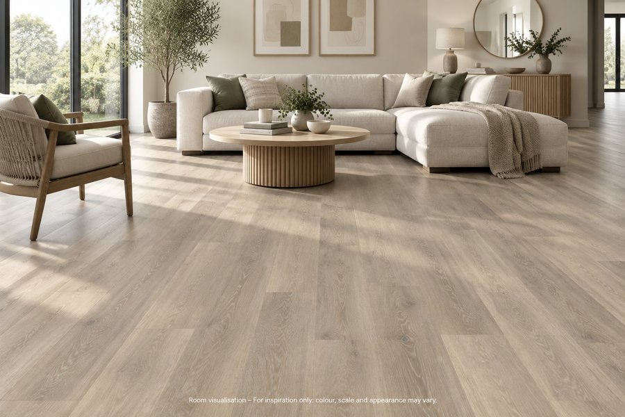 Karndean Knight Tile Lime Washed Oak in Living room