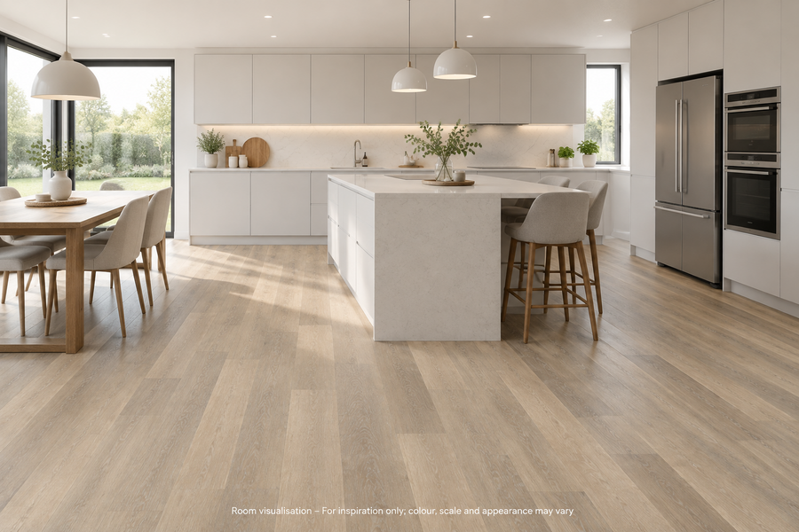 Karndean Knight Tile Lime Washed Oak in Kitchen