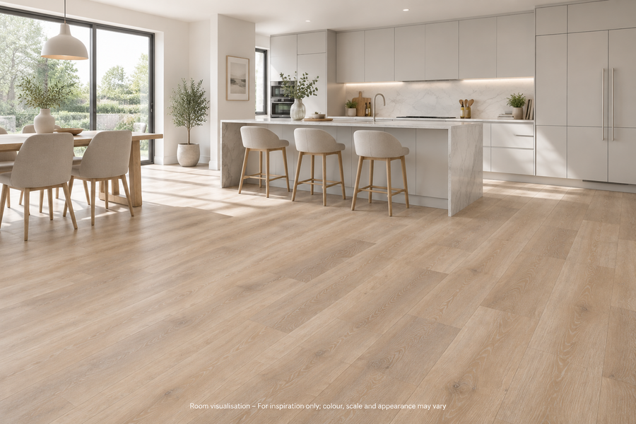Karndean Knight Tile Pale Limed Oak in Kitchen