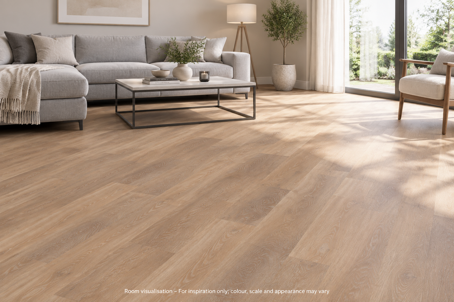 Karndean Knight Tile Pale Limed Oak in Living room
