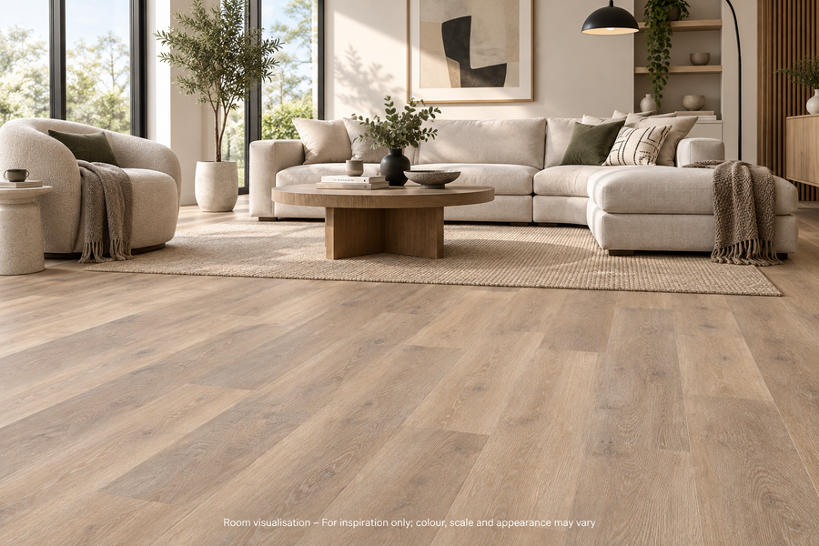 Karndean Knight Tile Rose Washed Oak in Living room