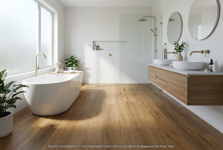 Karndean Knight Tile Rigid Core Traditional Character Oak in Bathroom