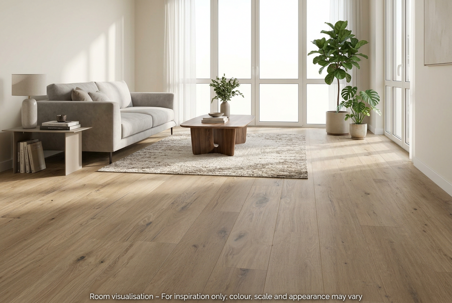 Karndean Knight Tile Rigid Core Washed Character Oak in Living room