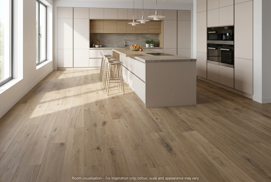 Karndean Knight Tile Rigid Core Washed Character Oak in Kitchen