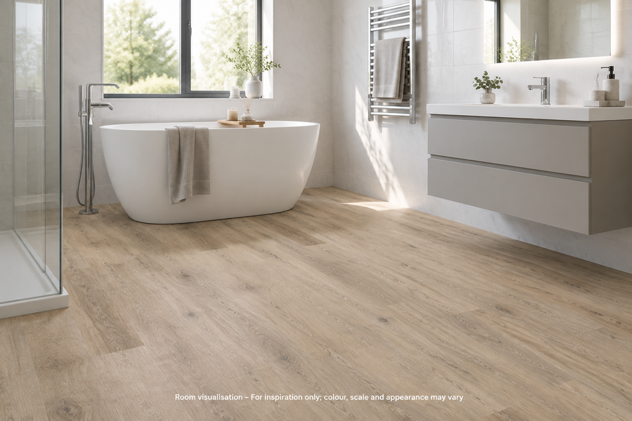 Karndean Knight Tile Washed Character Oak in Bathroom