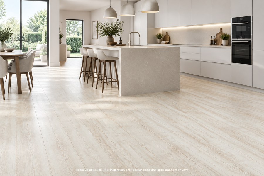 Karndean Knight Tile White Painted Oak in Kitchen